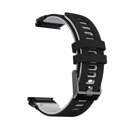 For Garmin Fenix 6X Two-color Silicone Quick Release Watch Band(Black Grey) - Watch Bands by buy2fix | Online Shopping UK | buy2fix
