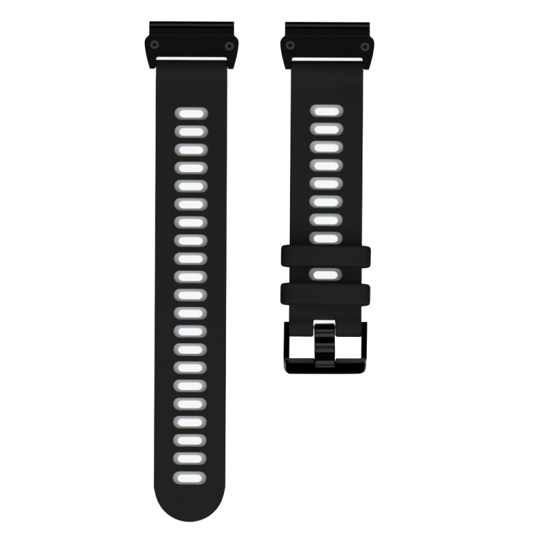 For Garmin Fenix 6X Two-color Silicone Quick Release Watch Band(Black Grey) - Watch Bands by buy2fix | Online Shopping UK | buy2fix