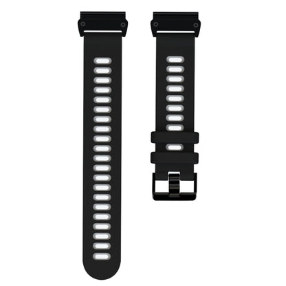 For Garmin Fenix 6X Two-color Silicone Quick Release Watch Band(Black Grey) - Watch Bands by buy2fix | Online Shopping UK | buy2fix