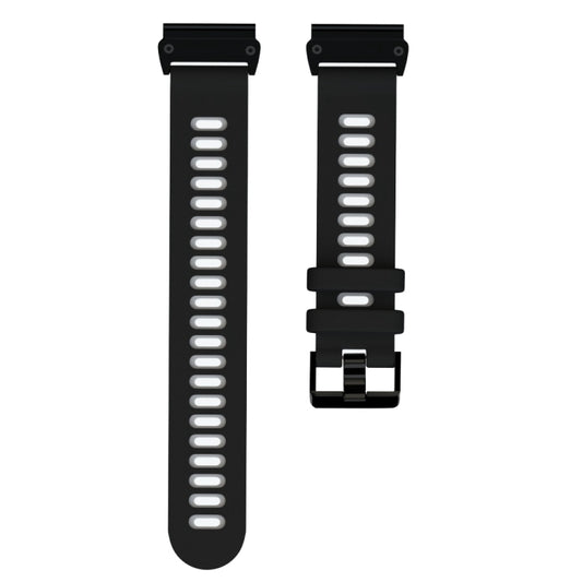 For Garmin Fenix 6X Two-color Silicone Quick Release Watch Band(Black Grey) - Watch Bands by buy2fix | Online Shopping UK | buy2fix