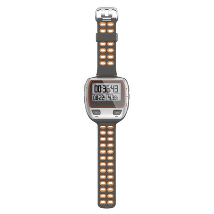 For Garmin Forerunner 310XT Two-color Silicone Watch Band(Grey Orange) - Watch Bands by buy2fix | Online Shopping UK | buy2fix