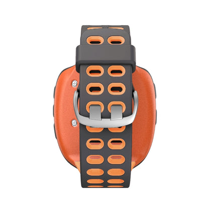 For Garmin Forerunner 310XT Two-color Silicone Watch Band(Grey Orange) - Watch Bands by buy2fix | Online Shopping UK | buy2fix