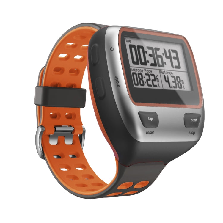 For Garmin Forerunner 310XT Two-color Silicone Watch Band(Grey Orange) - Watch Bands by buy2fix | Online Shopping UK | buy2fix