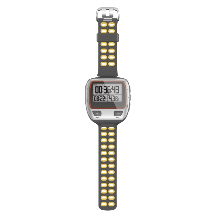 For Garmin Forerunner 310XT Two-color Silicone Watch Band(Grey Yellow) - Watch Bands by buy2fix | Online Shopping UK | buy2fix