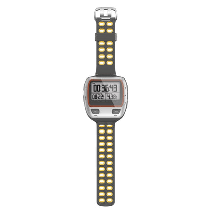 For Garmin Forerunner 310XT Two-color Silicone Watch Band(Grey Yellow) - Watch Bands by buy2fix | Online Shopping UK | buy2fix