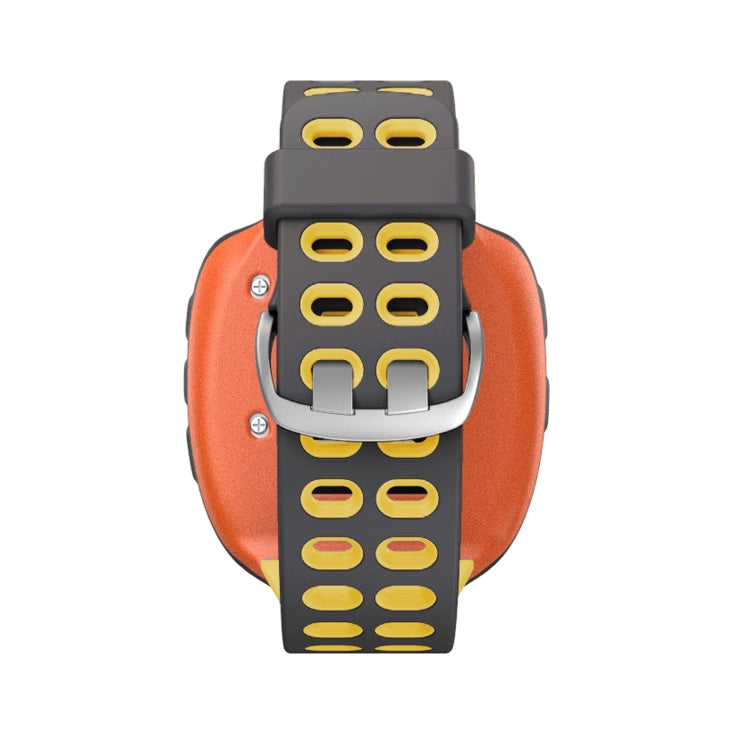 For Garmin Forerunner 310XT Two-color Silicone Watch Band(Grey Yellow) - Watch Bands by buy2fix | Online Shopping UK | buy2fix