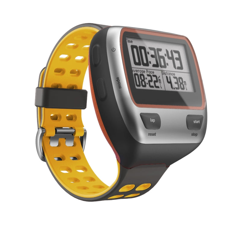 For Garmin Forerunner 310XT Two-color Silicone Watch Band(Grey Yellow) - Watch Bands by buy2fix | Online Shopping UK | buy2fix