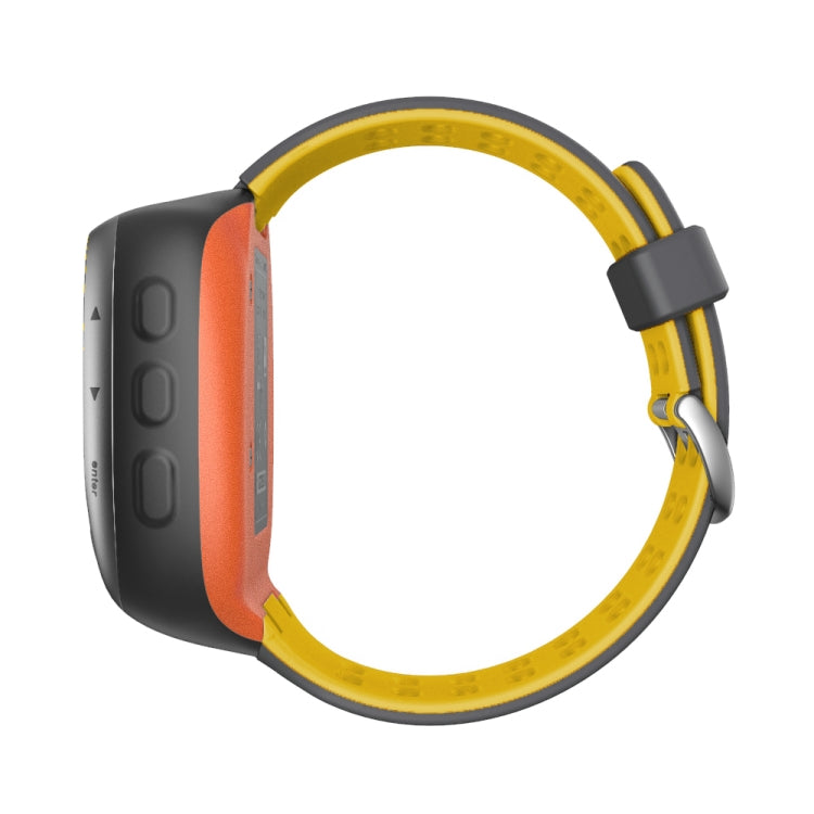 For Garmin Forerunner 310XT Two-color Silicone Watch Band(Grey Yellow) - Watch Bands by buy2fix | Online Shopping UK | buy2fix