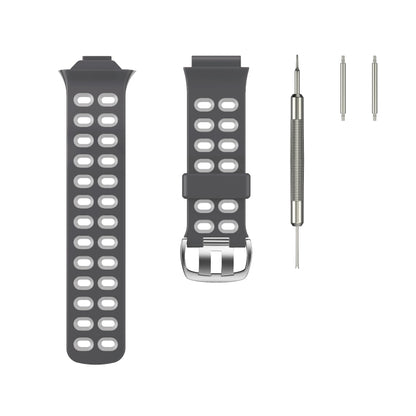 For Garmin Forerunner 310XT Two-color Silicone Watch Band(Grey Light Grey) - Watch Bands by buy2fix | Online Shopping UK | buy2fix