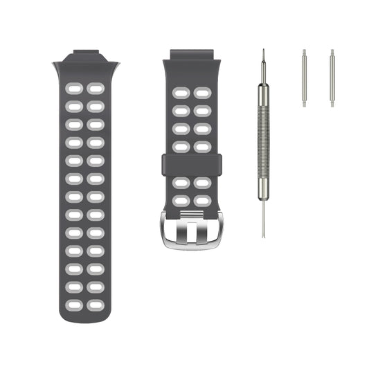 For Garmin Forerunner 310XT Two-color Silicone Watch Band(Grey Light Grey) - Watch Bands by buy2fix | Online Shopping UK | buy2fix