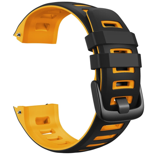 For Garmin Instinct / Instinct Esports Two-color Silicone Watch Band(Black+Yellow) - Watch Bands by buy2fix | Online Shopping UK | buy2fix