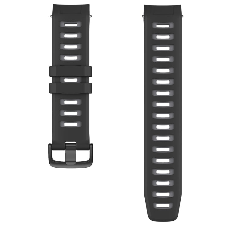 For Garmin Instinct / Instinct Esports Two-color Silicone Watch Band(Black+Grey) - Watch Bands by buy2fix | Online Shopping UK | buy2fix
