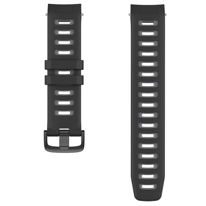 For Garmin Instinct / Instinct Esports Two-color Silicone Watch Band(Black+Grey) - Watch Bands by buy2fix | Online Shopping UK | buy2fix