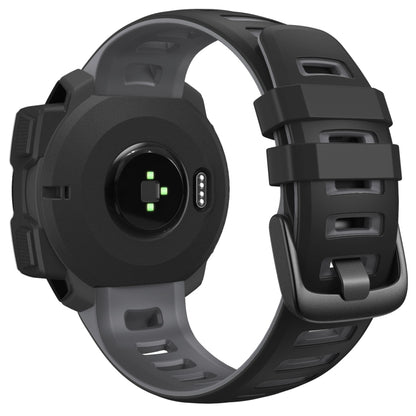 For Garmin Instinct / Instinct Esports Two-color Silicone Watch Band(Black+Grey) - Watch Bands by buy2fix | Online Shopping UK | buy2fix
