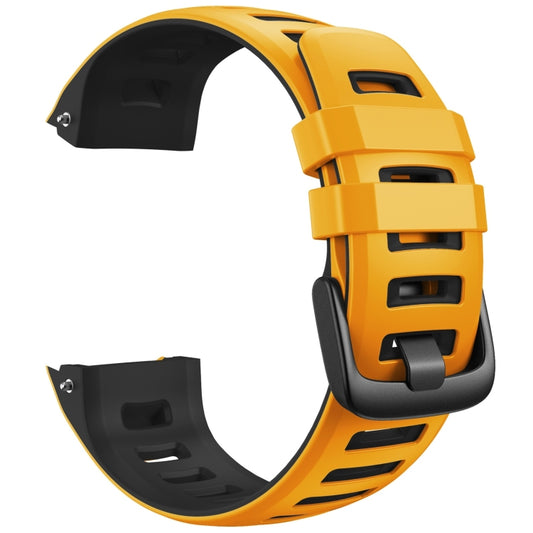 For Garmin Instinct / Instinct Esports Two-color Silicone Watch Band(Yellow+Black) - Watch Bands by buy2fix | Online Shopping UK | buy2fix