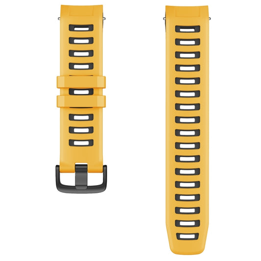For Garmin Instinct / Instinct Esports Two-color Silicone Watch Band(Yellow+Black) - Watch Bands by buy2fix | Online Shopping UK | buy2fix