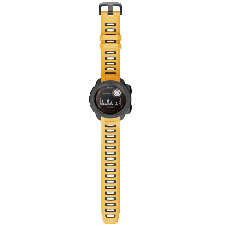 For Garmin Instinct / Instinct Esports Two-color Silicone Watch Band(Yellow+Black) - Watch Bands by buy2fix | Online Shopping UK | buy2fix