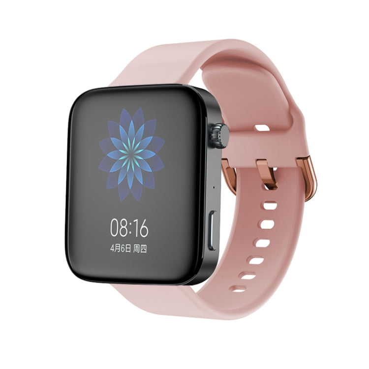 For Xiaomi Mi Watch Electroplating Buckle Silicone Watch Band(Pink) - Watch Bands by buy2fix | Online Shopping UK | buy2fix