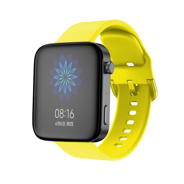 For Xiaomi Mi Watch Electroplating Buckle Silicone Watch Band(Yellow) - Watch Bands by buy2fix | Online Shopping UK | buy2fix