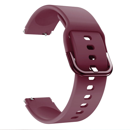 For Xiaomi Mi Watch Electroplating Buckle Silicone Watch Band(Wine Red) - Watch Bands by buy2fix | Online Shopping UK | buy2fix