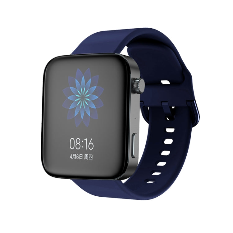 For Xiaomi Mi Watch Electroplating Buckle Silicone Watch Band(Blue) - Watch Bands by buy2fix | Online Shopping UK | buy2fix