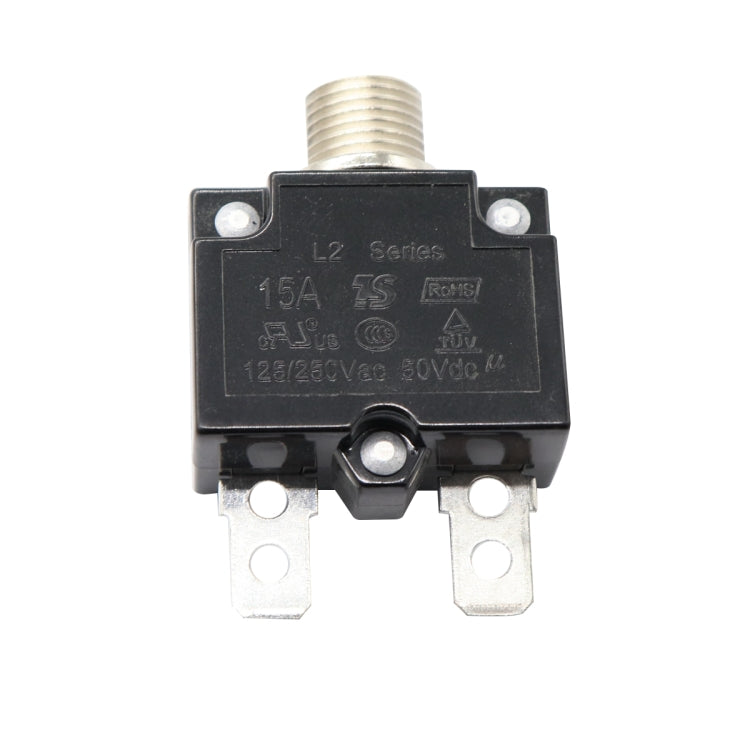 L2 Series 50V Car Overload Protector Manual Reset DC Circuit Breaker with Waterproof Cover, Current:15A - Fuse by buy2fix | Online Shopping UK | buy2fix