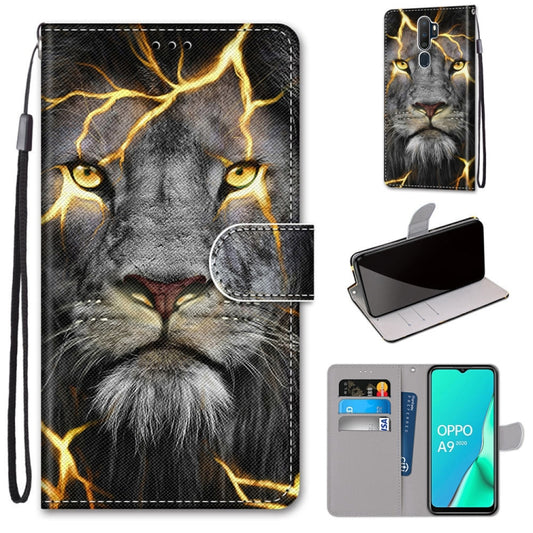 For OPPO A9 (2020) / A5 (2020) / A11X / A11 Coloured Drawing Cross Texture Horizontal Flip PU Leather Case with Holder & Card Slots & Wallet & Lanyard(Fission Lion) by buy2fix