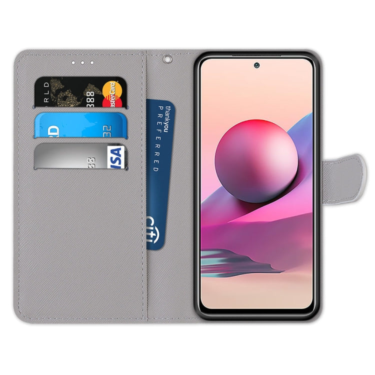 For Xiaomi Redmi Note 10 4G / Note 10s Coloured Drawing Cross Texture Horizontal Flip PU Leather Case with Holder & Card Slots & Wallet & Lanyard(Pensive Wolf) - Xiaomi Cases by buy2fix | Online Shopping UK | buy2fix