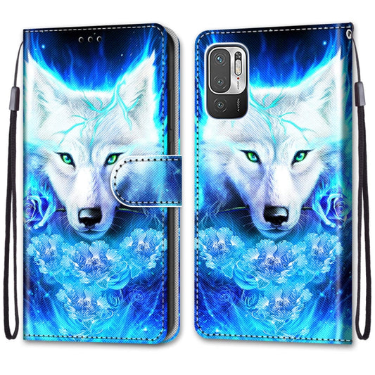 For Xiaomi Redmi Note 10 5G Coloured Drawing Cross Texture Horizontal Flip PU Leather Case with Holder & Card Slots & Wallet & Lanyard(Dick Rose Wolf) - Xiaomi Cases by buy2fix | Online Shopping UK | buy2fix