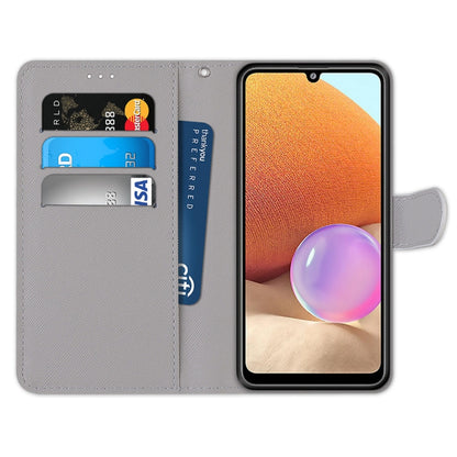 For Samsung Galaxy A32 4G / A32 Lite Coloured Drawing Cross Texture Horizontal Flip PU Leather Case with Holder & Card Slots & Wallet & Lanyard(Fission Lion) by buy2fix