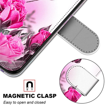 For Samsung Galaxy S21 FE Coloured Drawing Cross Texture Horizontal Flip PU Leather Case with Holder & Card Slots & Wallet & Lanyard(Wild Rose) by buy2fix