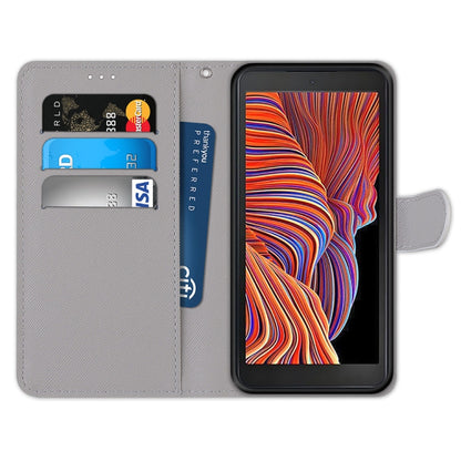 For Samsung Galaxy Xcover 5 Coloured Drawing Cross Texture Horizontal Flip PU Leather Case with Holder & Card Slots & Wallet & Lanyard(Dick Rose Wolf) by buy2fix