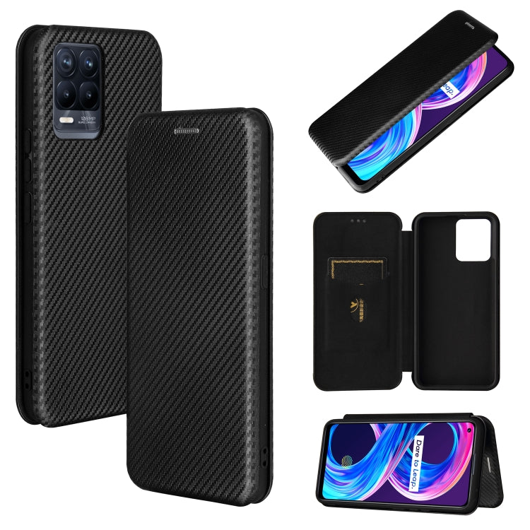 For OPPO Realme 8 / 8 Pro Carbon Fiber Texture Horizontal Flip TPU + PC + PU Leather Case with Card Slot(Black) - Realme Cases by buy2fix | Online Shopping UK | buy2fix