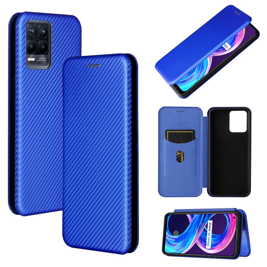 For OPPO Realme 8 / 8 Pro Carbon Fiber Texture Horizontal Flip TPU + PC + PU Leather Case with Card Slot(Blue) - Realme Cases by buy2fix | Online Shopping UK | buy2fix
