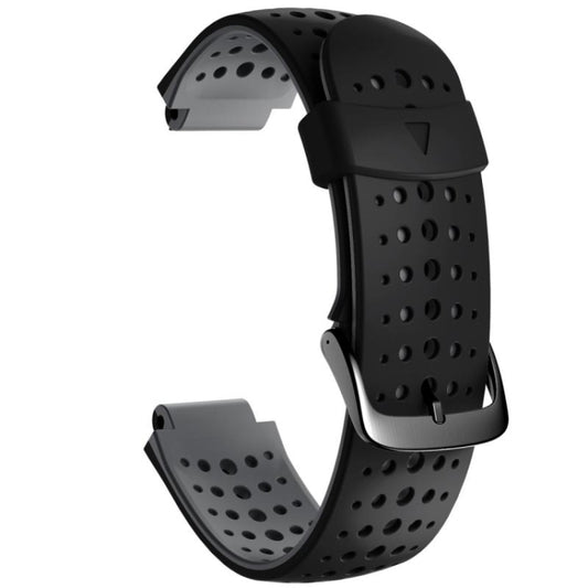 For Garmin Forerunner 220 Two-color Silicone Watch Band(Black Grey) - Watch Bands by buy2fix | Online Shopping UK | buy2fix