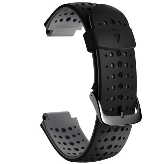 For Garmin Forerunner 220 Two-color Silicone Watch Band(Black Grey)