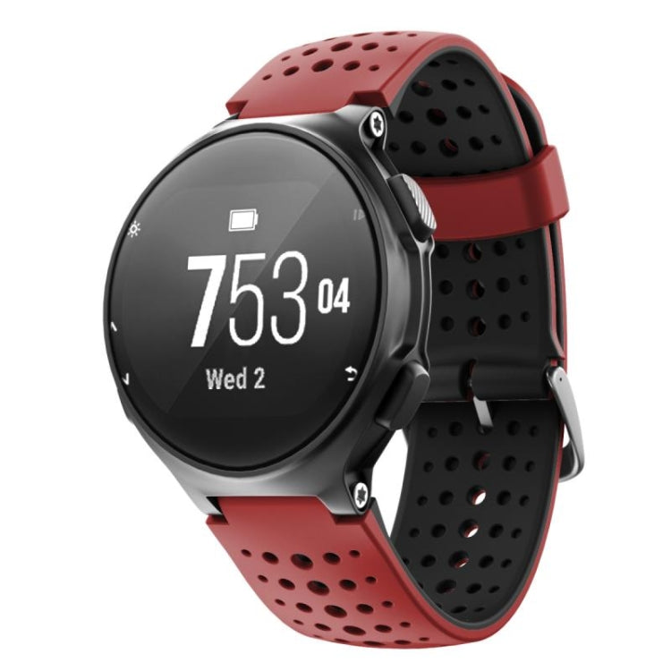 For Garmin Forerunner 220 Two-color Silicone Watch Band(Red Black) - Watch Bands by buy2fix | Online Shopping UK | buy2fix