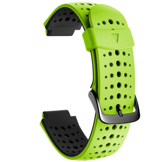 For Garmin Forerunner 220 Two-color Silicone Watch Band(Lime Green Black) - Watch Bands by buy2fix | Online Shopping UK | buy2fix