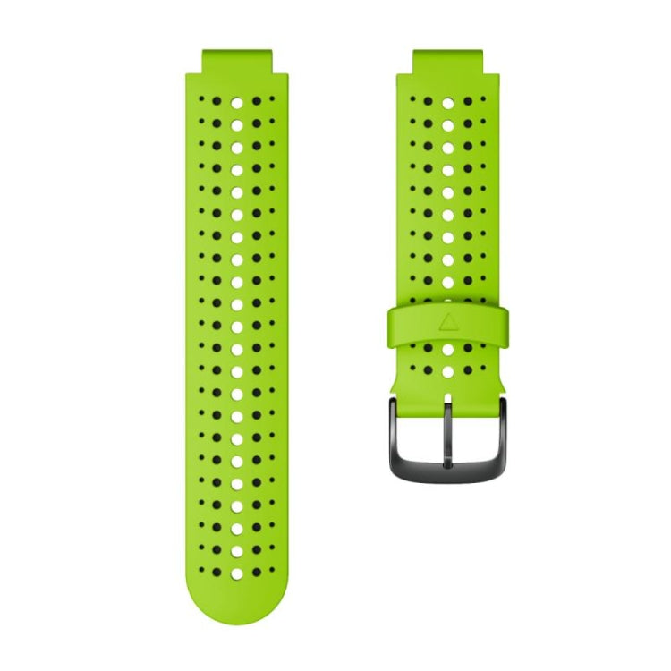 For Garmin Forerunner 220 Two-color Silicone Watch Band(Lime Green Black) - Watch Bands by buy2fix | Online Shopping UK | buy2fix