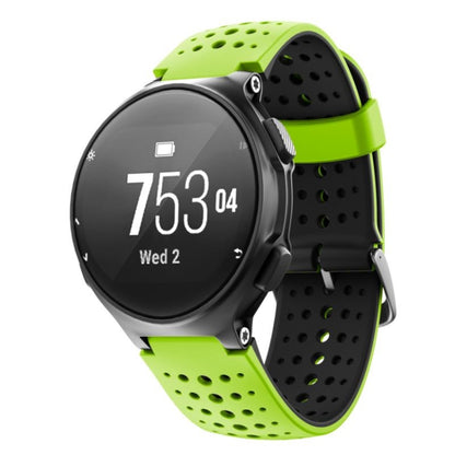 For Garmin Forerunner 220 Two-color Silicone Watch Band(Lime Green Black) - Watch Bands by buy2fix | Online Shopping UK | buy2fix