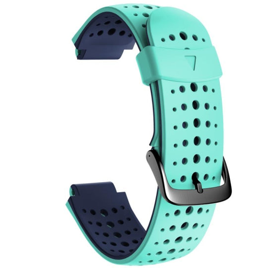 For Garmin Forerunner 220 Two-color Silicone Watch Band(Mint Green Blue)