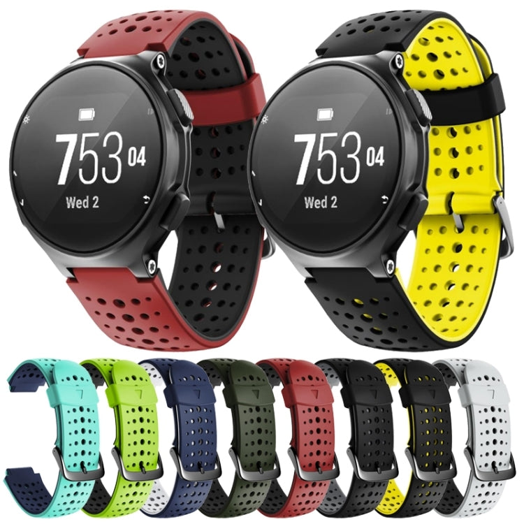 For Garmin Forerunner 220 Two-color Silicone Watch Band(Black Grey) - Watch Bands by buy2fix | Online Shopping UK | buy2fix