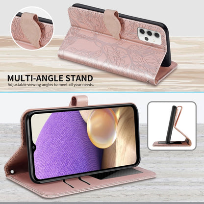 For Samsung Galaxy A32 5G Life of Tree Embossing Pattern Horizontal Flip Leather Case with Holder & Card Slot & Wallet & Photo Frame & Lanyard(Rose Gold) by buy2fix