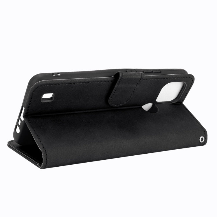 For OPPO Realme C21 Solid Color Skin Feel Magnetic Buckle Horizontal Flip Calf Texture PU Leather Case with Holder & Card Slots & Wallet(Black) - Realme Cases by buy2fix | Online Shopping UK | buy2fix