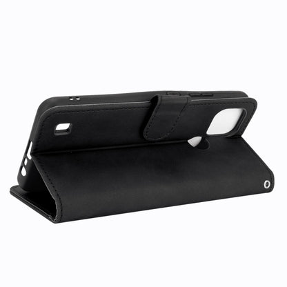 For OPPO Realme C21 Solid Color Skin Feel Magnetic Buckle Horizontal Flip Calf Texture PU Leather Case with Holder & Card Slots & Wallet(Black) - Realme Cases by buy2fix | Online Shopping UK | buy2fix