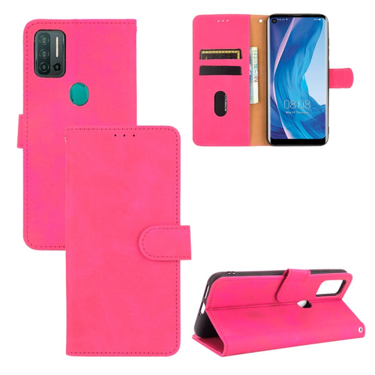 For Ulefone Note 11P Solid Color Skin Feel Magnetic Buckle Horizontal Flip Calf Texture PU Leather Case with Holder & Card Slots & Wallet(Rose Red)