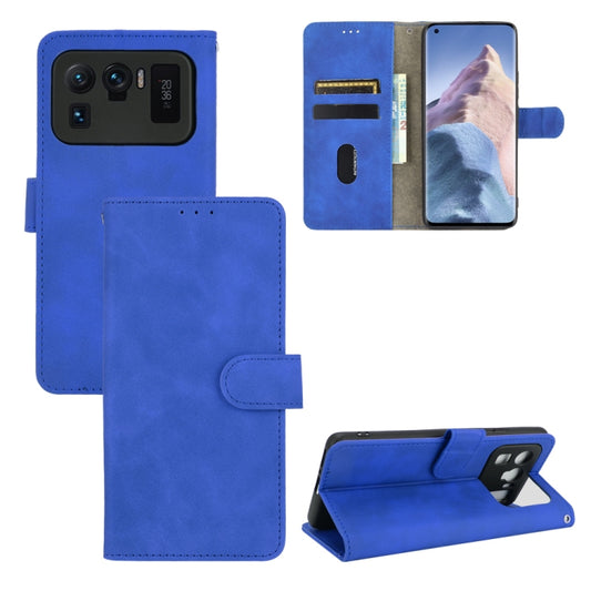 For Xiaomi Mi 11 Ultra Solid Color Skin Feel Magnetic Buckle Horizontal Flip Calf Texture PU Leather Case with Holder & Card Slots & Wallet(Blue) - Xiaomi Cases by buy2fix | Online Shopping UK | buy2fix