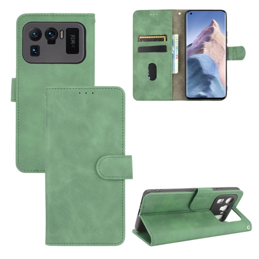 For Xiaomi Mi 11 Ultra Solid Color Skin Feel Magnetic Buckle Horizontal Flip Calf Texture PU Leather Case with Holder & Card Slots & Wallet(Green) - Xiaomi Cases by buy2fix | Online Shopping UK | buy2fix
