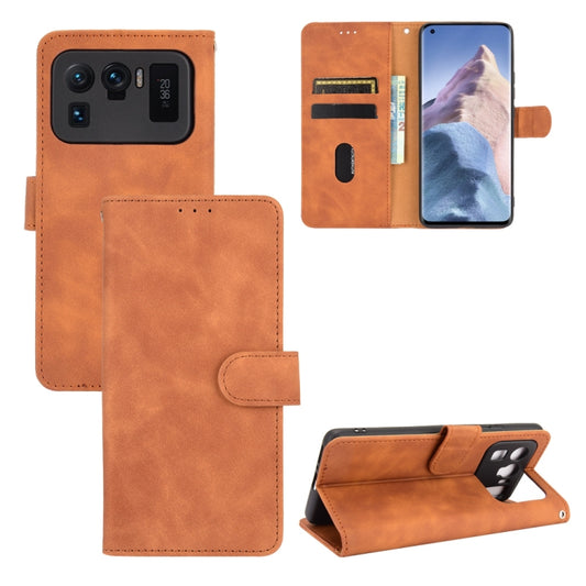For Xiaomi Mi 11 Ultra Solid Color Skin Feel Magnetic Buckle Horizontal Flip Calf Texture PU Leather Case with Holder & Card Slots & Wallet(Brown) - Xiaomi Cases by buy2fix | Online Shopping UK | buy2fix