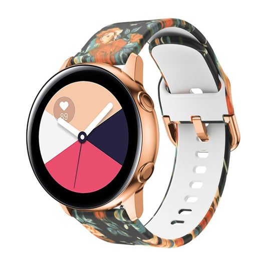 For Samsung Galaxy Watch 42mm Silicone Printing Watch Band(Red Rose) - Watch Bands by buy2fix | Online Shopping UK | buy2fix